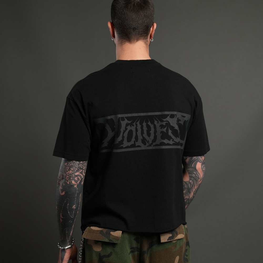 Darc Sport Punisher Grunge Mid-Length Raw Hem Tee in Black - Picture 6 of 10